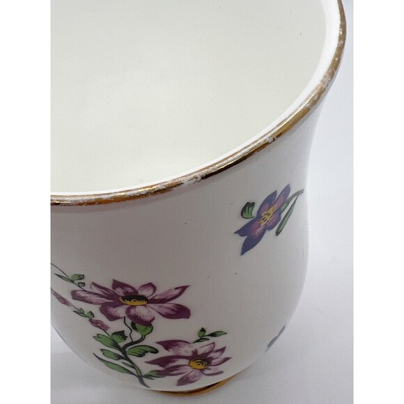 ROYAL VICTORIA BONE CHINA FOOTED 8 OZ MUG VIOLETS - Picture 8 of 13